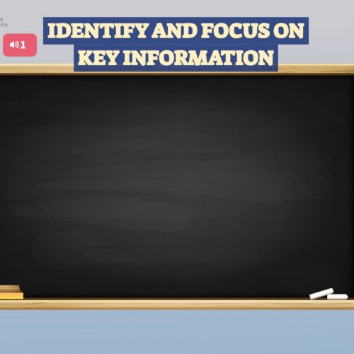 Identify and focus on key information (While)